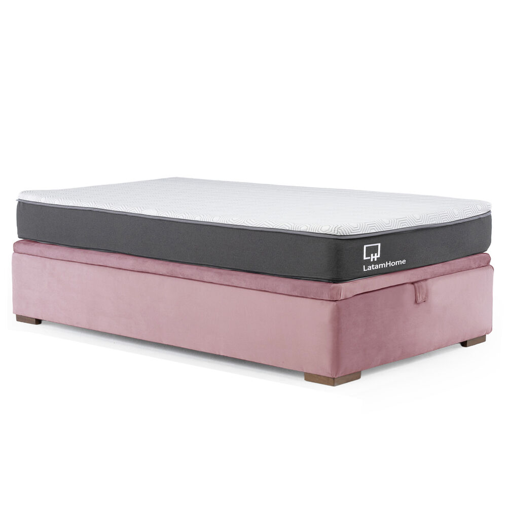 Cama Funcional Boxet Full 1.35 Mt Colchon Resortes New Top Funda Lavable Palo Rosa image number 2.0