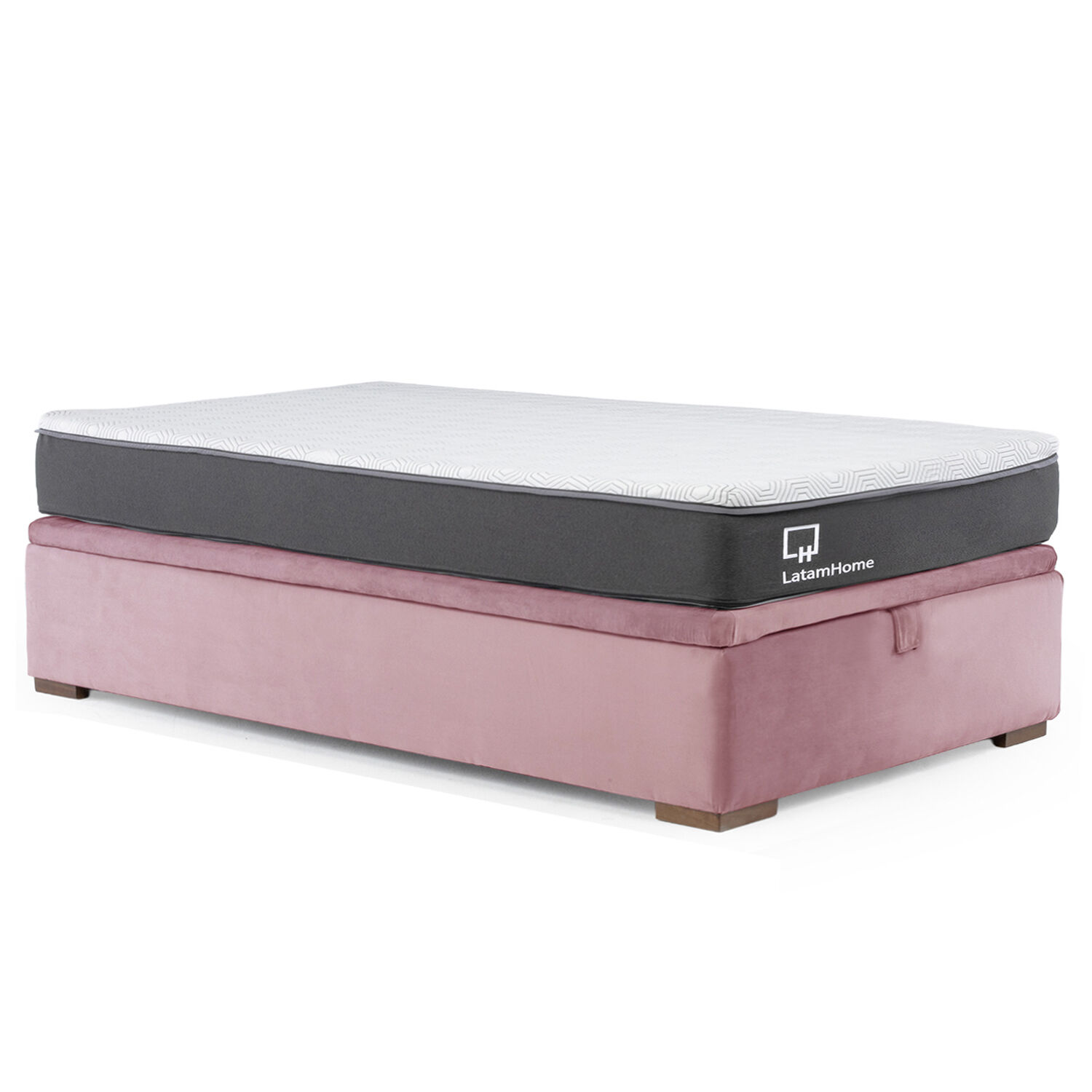 Cama Funcional Boxet Full 1.35 Mt Colchon Resortes New Top Funda Lavable Palo Rosa image number 2.0