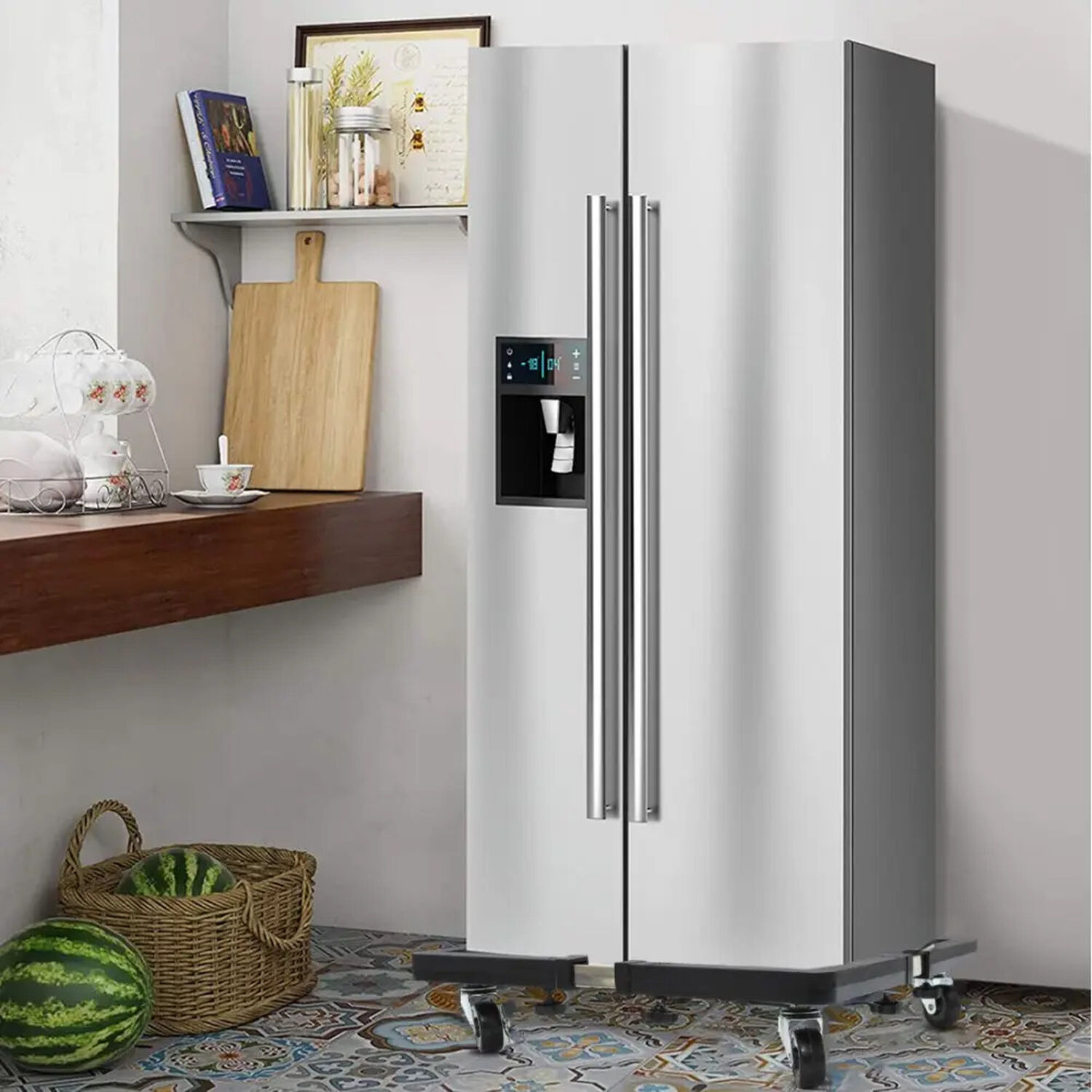 Base Ajustable Multiusos Ruedas Cocina Lavadora Refrigerador Negro image number 4.0