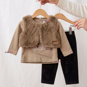 Conjunto Buzo Polera Chaleco 3 Piezas Beb&eacute; Ni&ntilde;a Tedmimak Beautiful Bear
