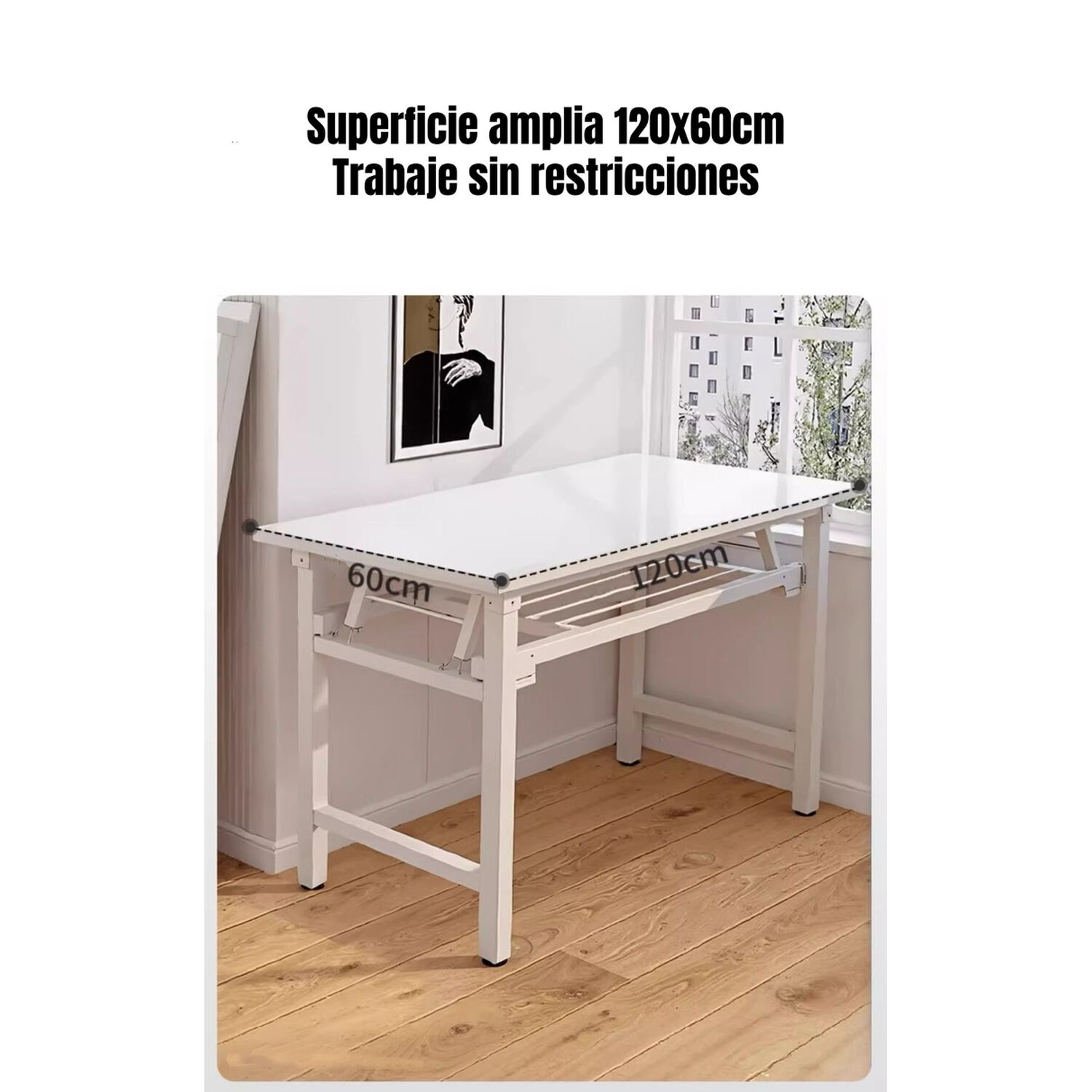 Escritorio Plegable Sin Necesidad De Ensamblado 120x60cm image number 2.0