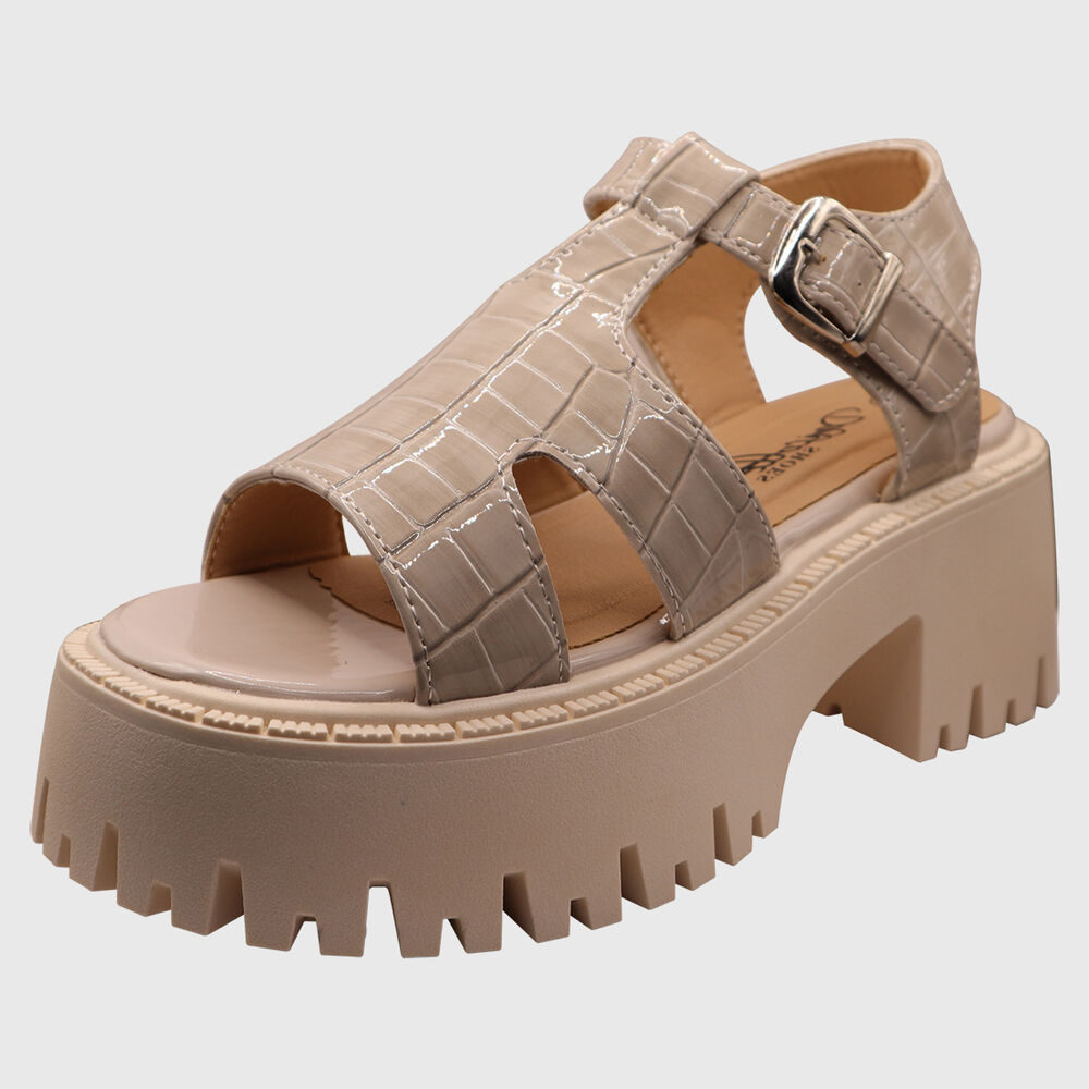 Sandalia Hebilla Charol Café image number 0.0