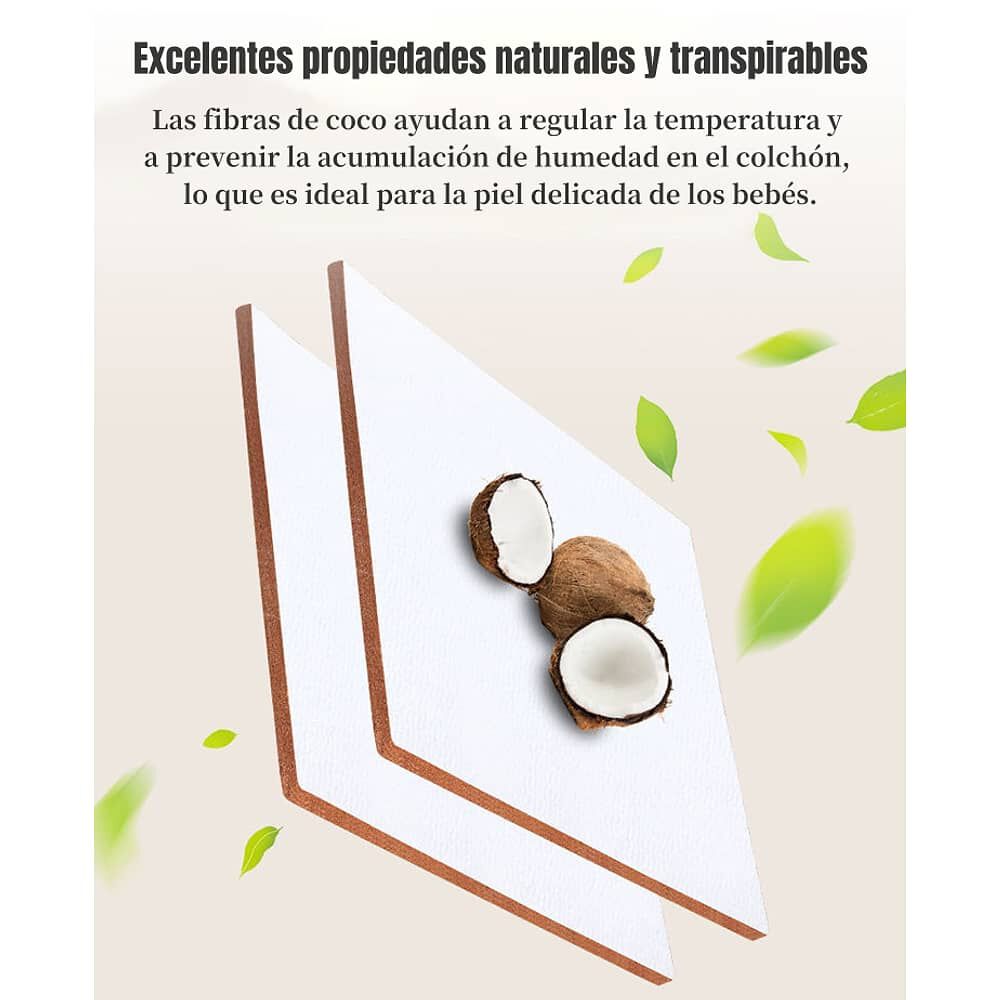 Colch&oacute;n De Coco Cuna 85x45x4cm Lubabycas image number 5.0