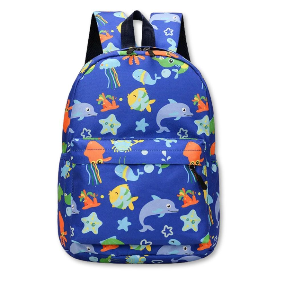 Mochila Infantil Escolar 33cm Ni&ntilde;os Ni&ntilde;as Estampadas Azul Delf&iacute;n image number 0.0