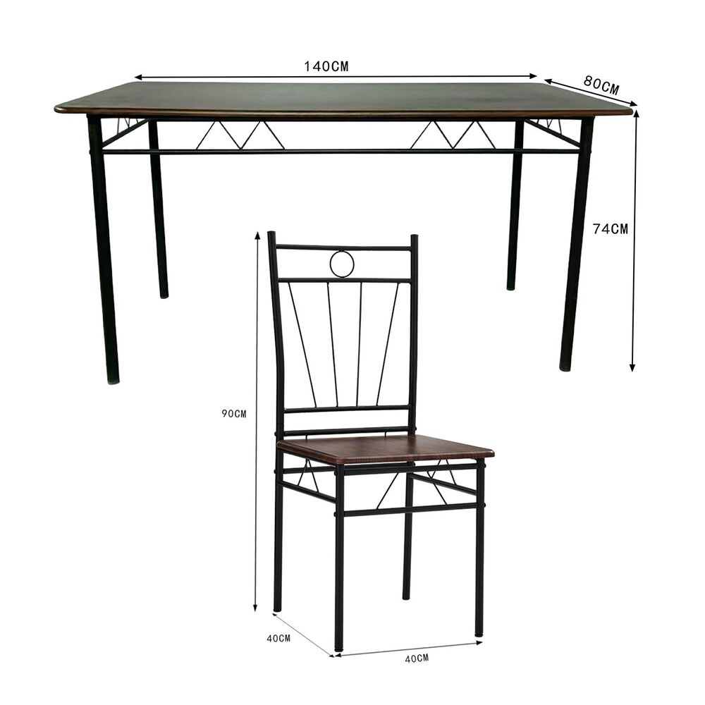Juego De Comedor 6p Verona Negro 74x80x140 Cm image number 2.0
