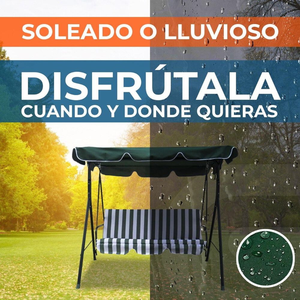 Silla Columpio Para Terraza Al Aire Libre Para 3 Personas image number 2.0