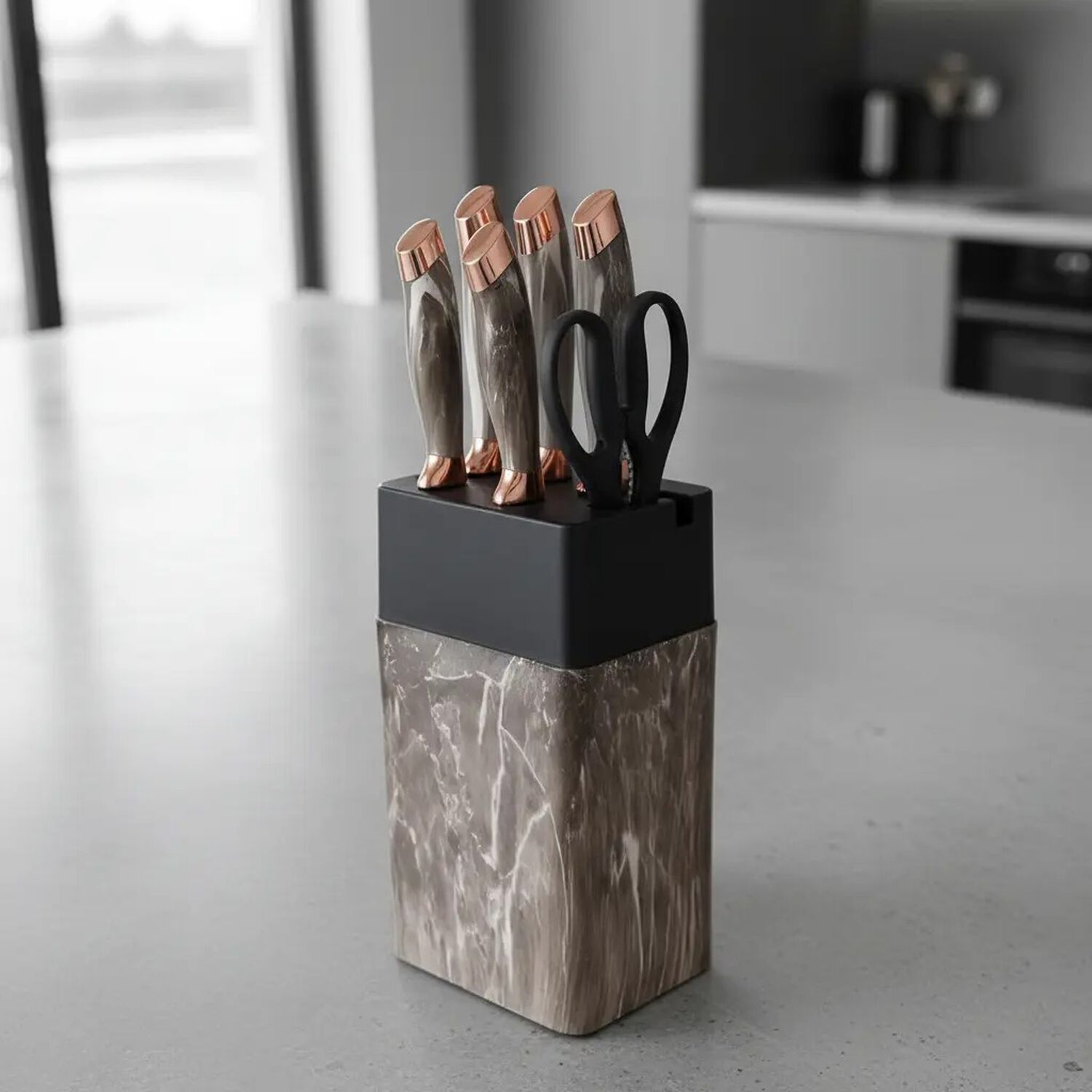 Set De Cuchillos De Cocina Marble Lux Base Rectangular Marble Taupe image number 6.0