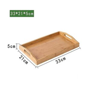 Bandeja De Bamb&uacute; Madera Para Desayuno Con Asas 21x33cm
