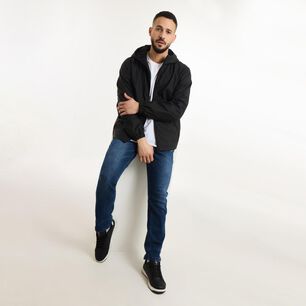 Chaqueta Slim Cuello Alto Con Capucha Hombre Az Black