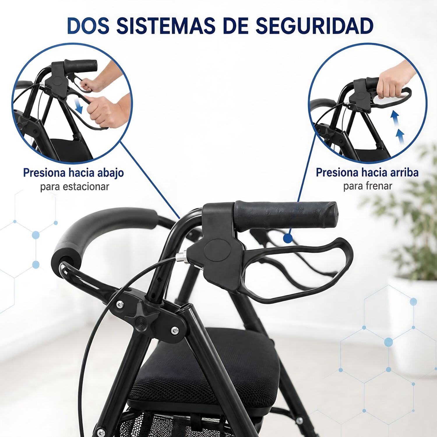 Andador 4 Ruedas Con Asiento Y Canasto Aluminio Liviano 1004d image number 2.0