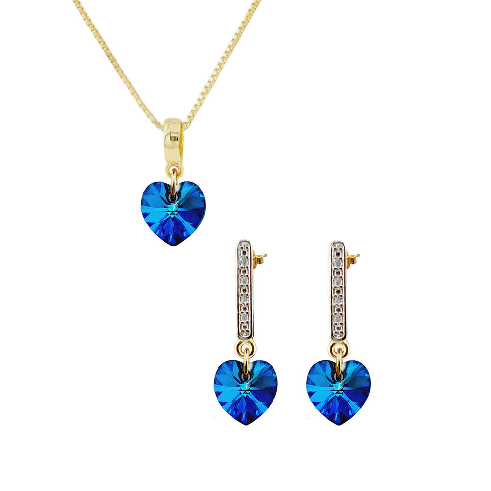 Conjunto Romance Gold Cristales Genuinos Bermuda Blue image number 0.0