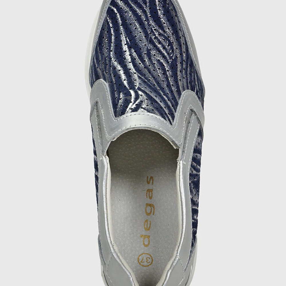 Zapatilla Cuero Josefina Azul image number 5.0
