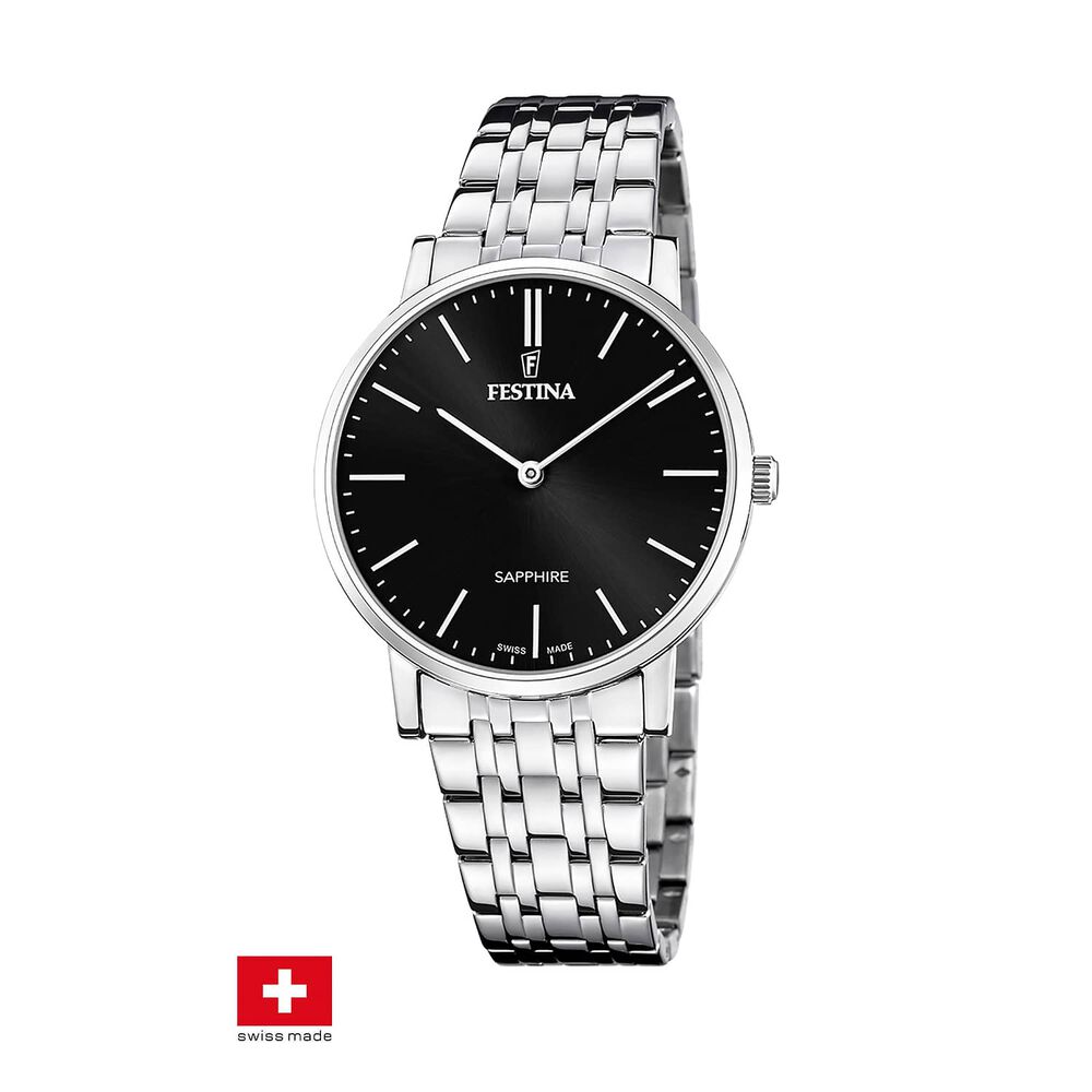Reloj F20045/4 Festina Swiss Negro Hombre Acero Cl&aacute;sico image number 0.0