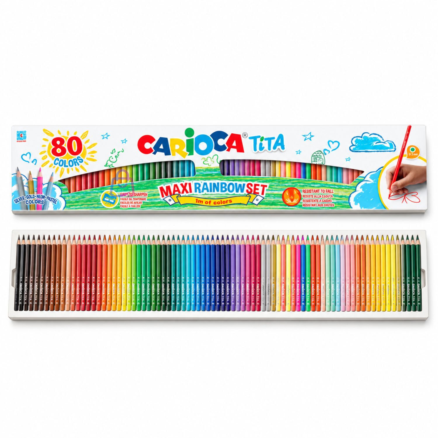 L&aacute;pices De Colores Carioca Tita 80 Unidades Maxi Set - Ps image number 3.0