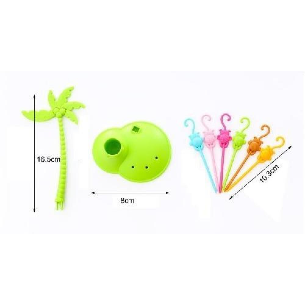 Tenedor Pinchos Para Frutas Palmera Monos Kawaii image number 4.0