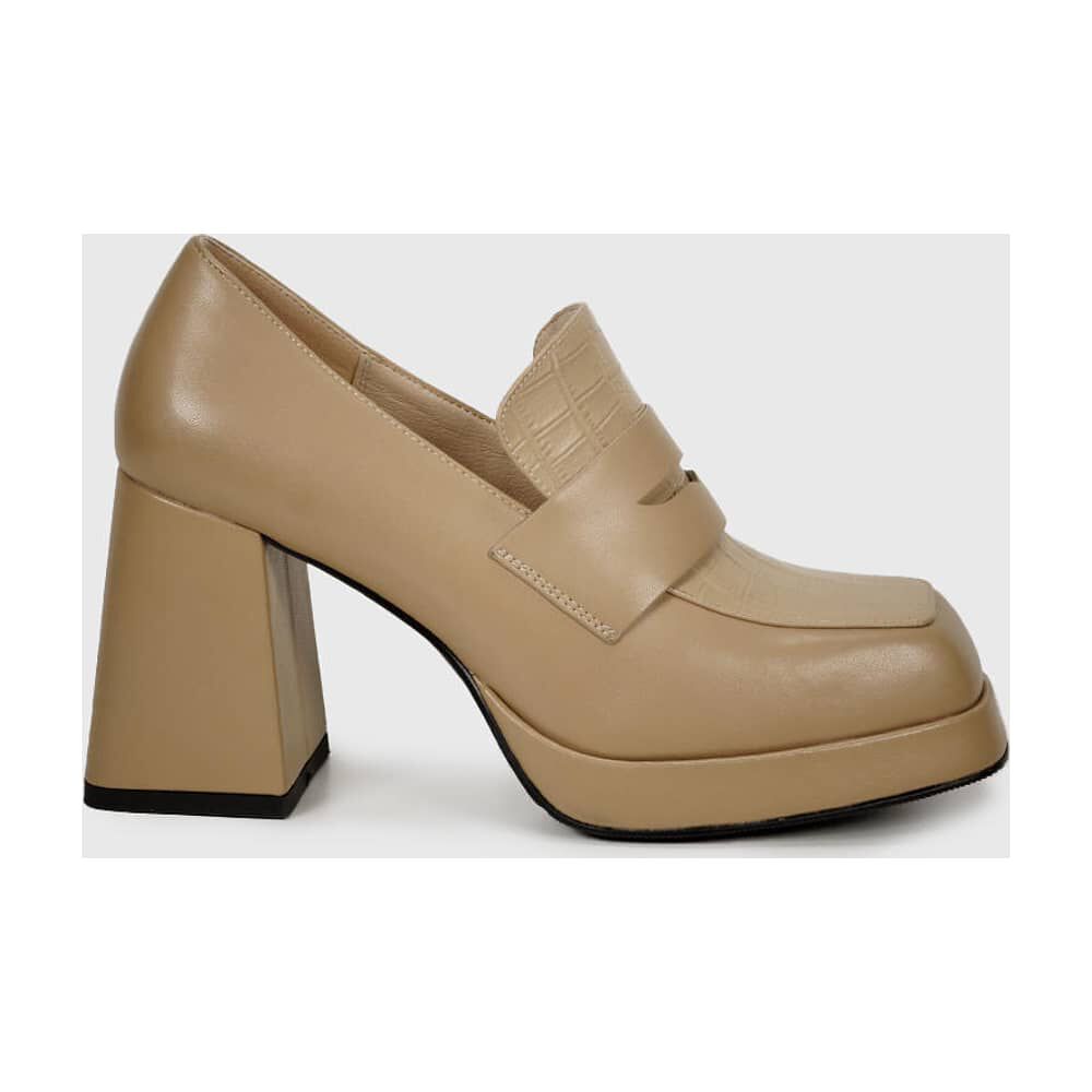 Zapato Cuero Zanila Beige image number 3.0