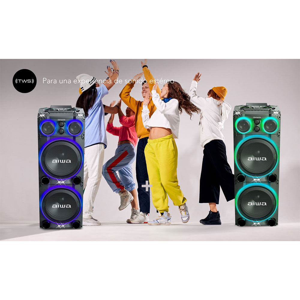 Parlante Bluetooth Torre Karaoke Aiwa 4000w Tws Aw-poc15 Negro image number 5.0