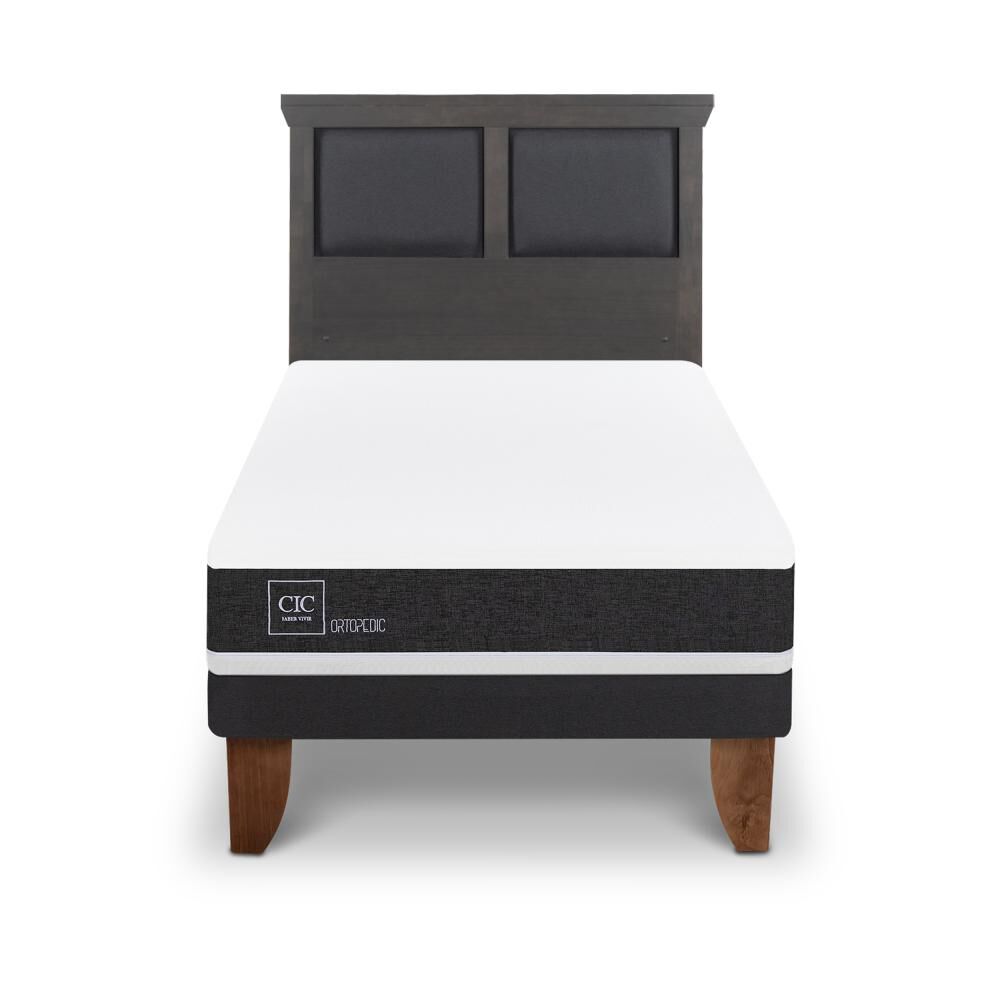 Cama Europea Cic Ortopedic / 1.5 Plazas / Base Normal + Respaldo image number 0.0