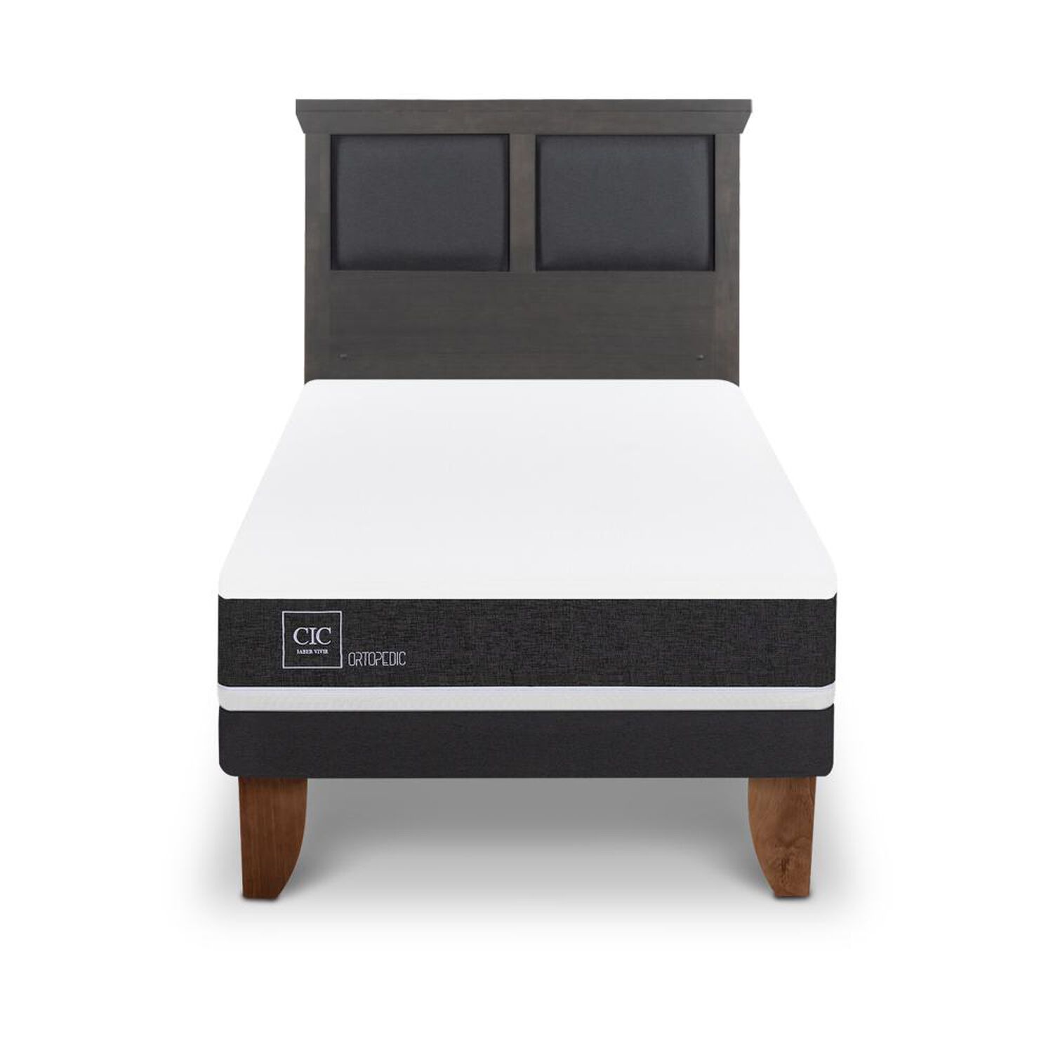 Cama Europea Cic Ortopedic / 1.5 Plazas / Base Normal + Respaldo image number 0.0