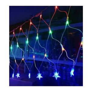 Malla Estrella Cascada De Luces Solares 100 Led Multicolor 3m