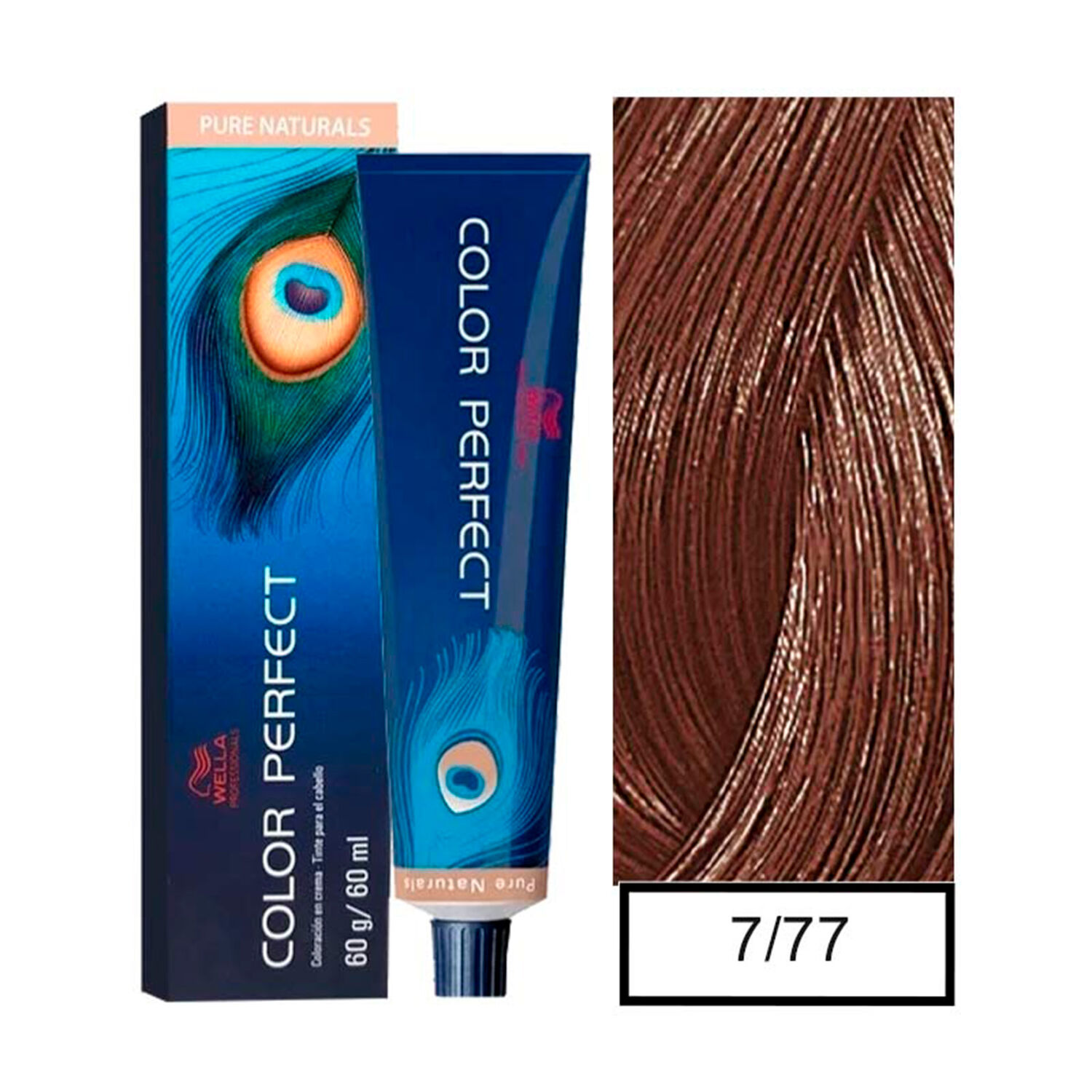 Wella - Tintura Permanente Color Perfect 7/77 Rubio Mediano Marr&oacute;n Intenso 60gr + Oxidante 20vol 60ml image number 0.0