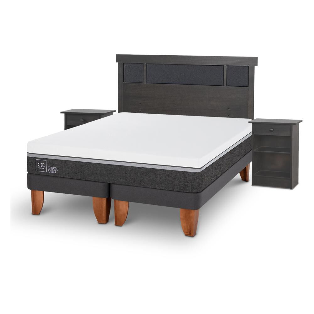 Cama Europea Cic Ortopedic Advance / King / Base Dividida + Set De Maderas image number 1.0