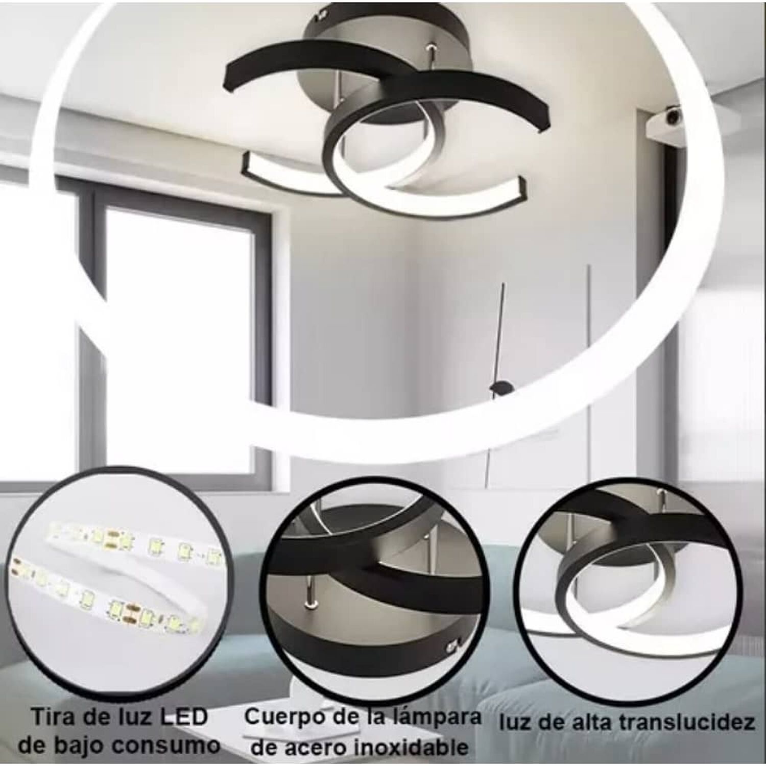 L&aacute;mpara De Techo Led Decorativaspara Ba&ntilde;o Moderna Colgante image number 2.0