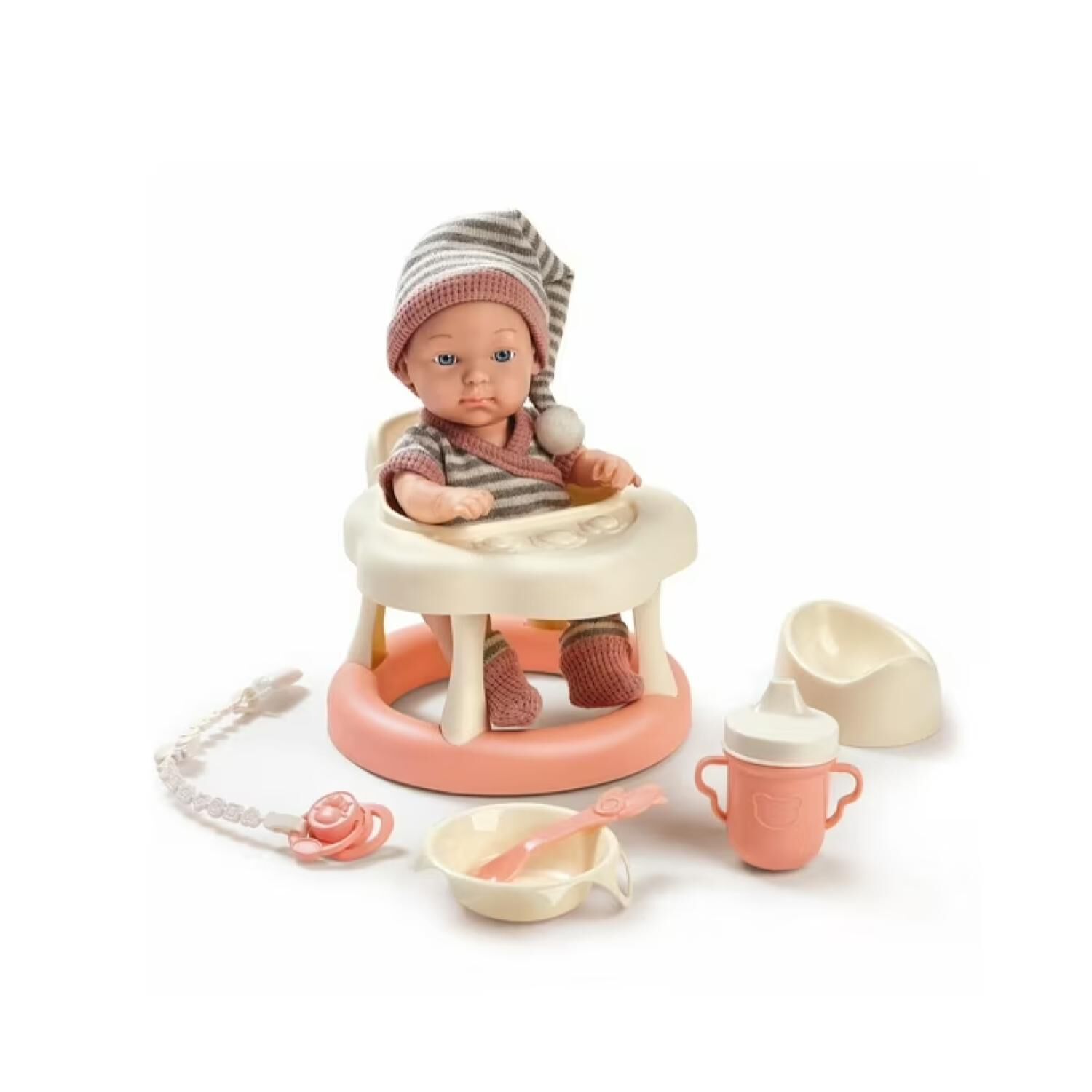 Juguete Bebe Realista 23cm Con Silla Para Comer Y Accesorios image number 0.0