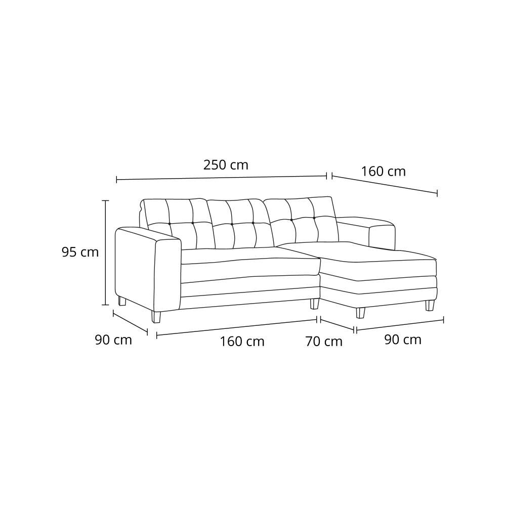Sofá Seccional Living Factory Roma Derecho / 4 Cuerpos image number 5.0