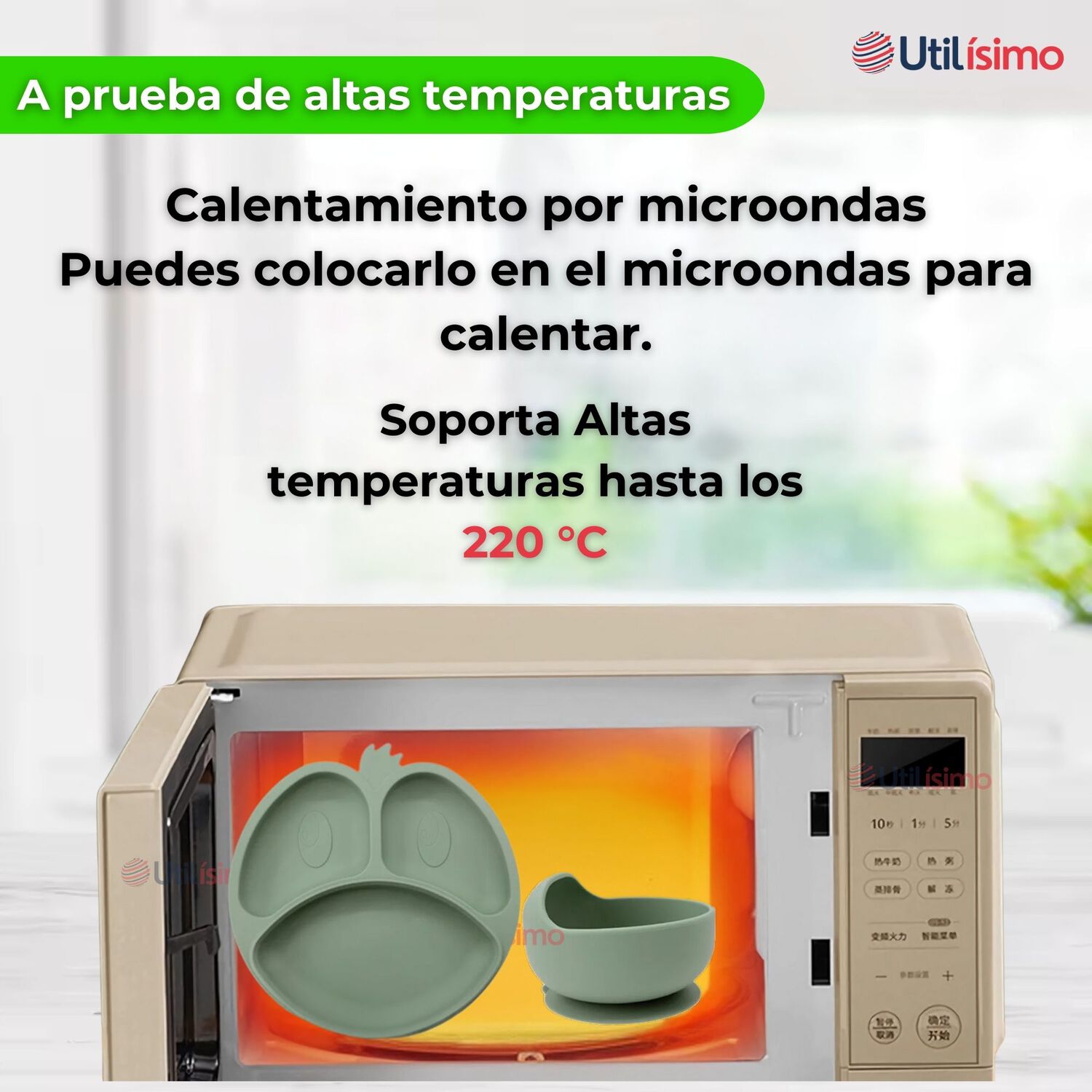 Set De Alimentaci&oacute;n Beb&eacute; Silicona De Formas 6 Piezas Libre Bpa Color Verde image number 3.0