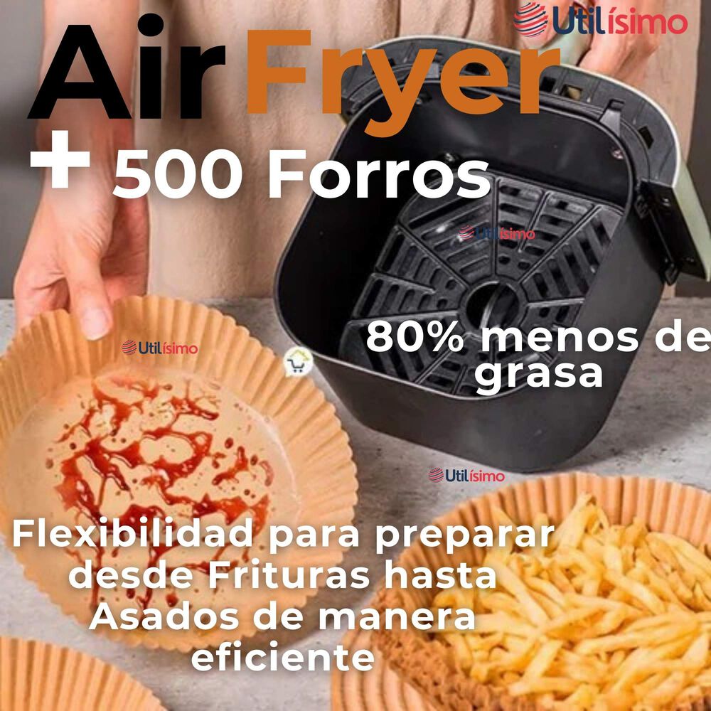 Freidora De Aire + 500 Forros Antiadherente Capacidad 6 Litros 2400w De Potencia image number 2.0