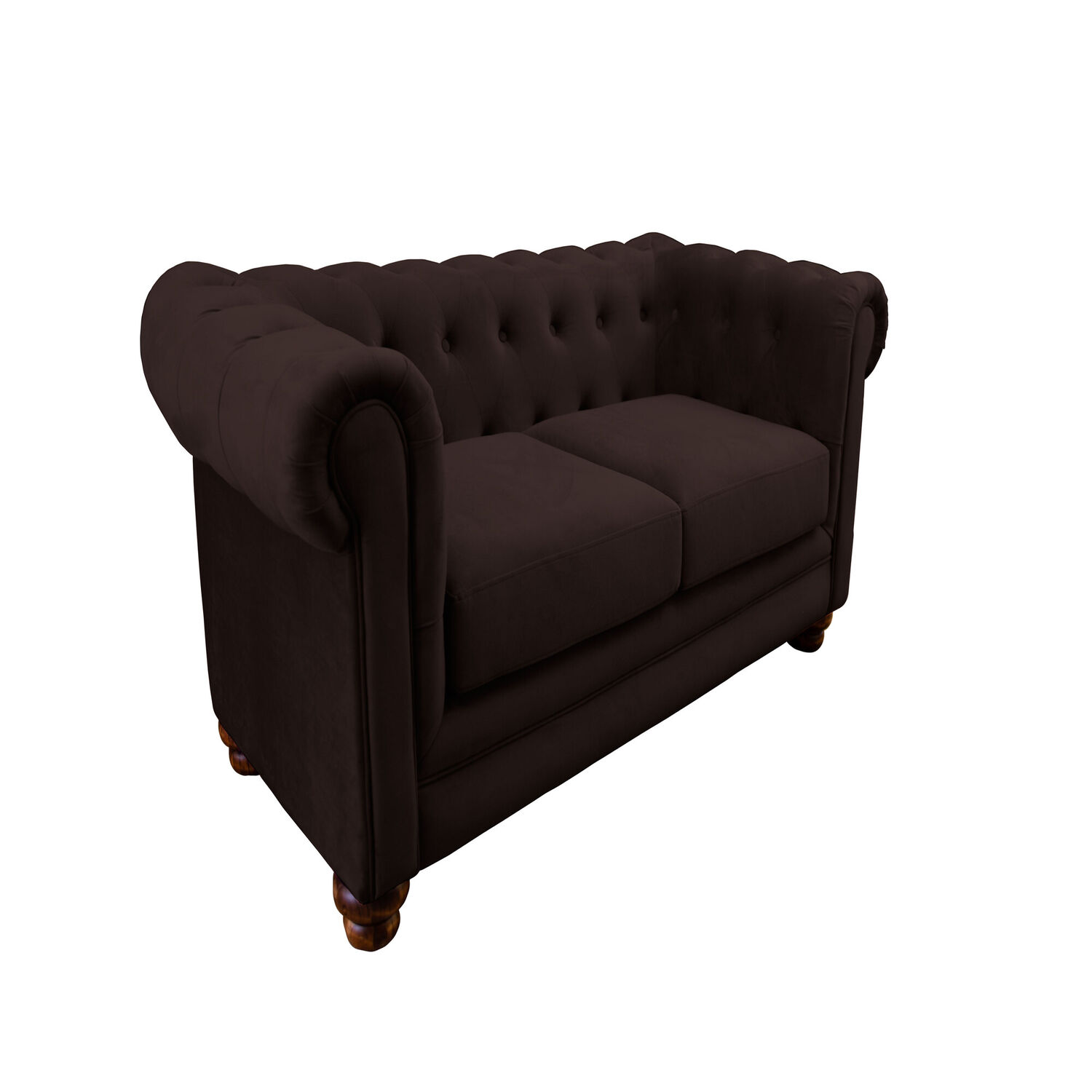 Sofa Florencia 2 Cuerpos Tela Velvet Chocolate image number 1.0