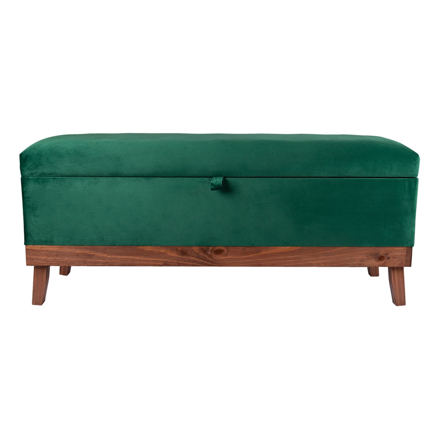 Banqueta Con Ba&uacute;l Incy Verde Botella Felpa 120x40x50 Cm M&aacute;xima Design image number 0.0