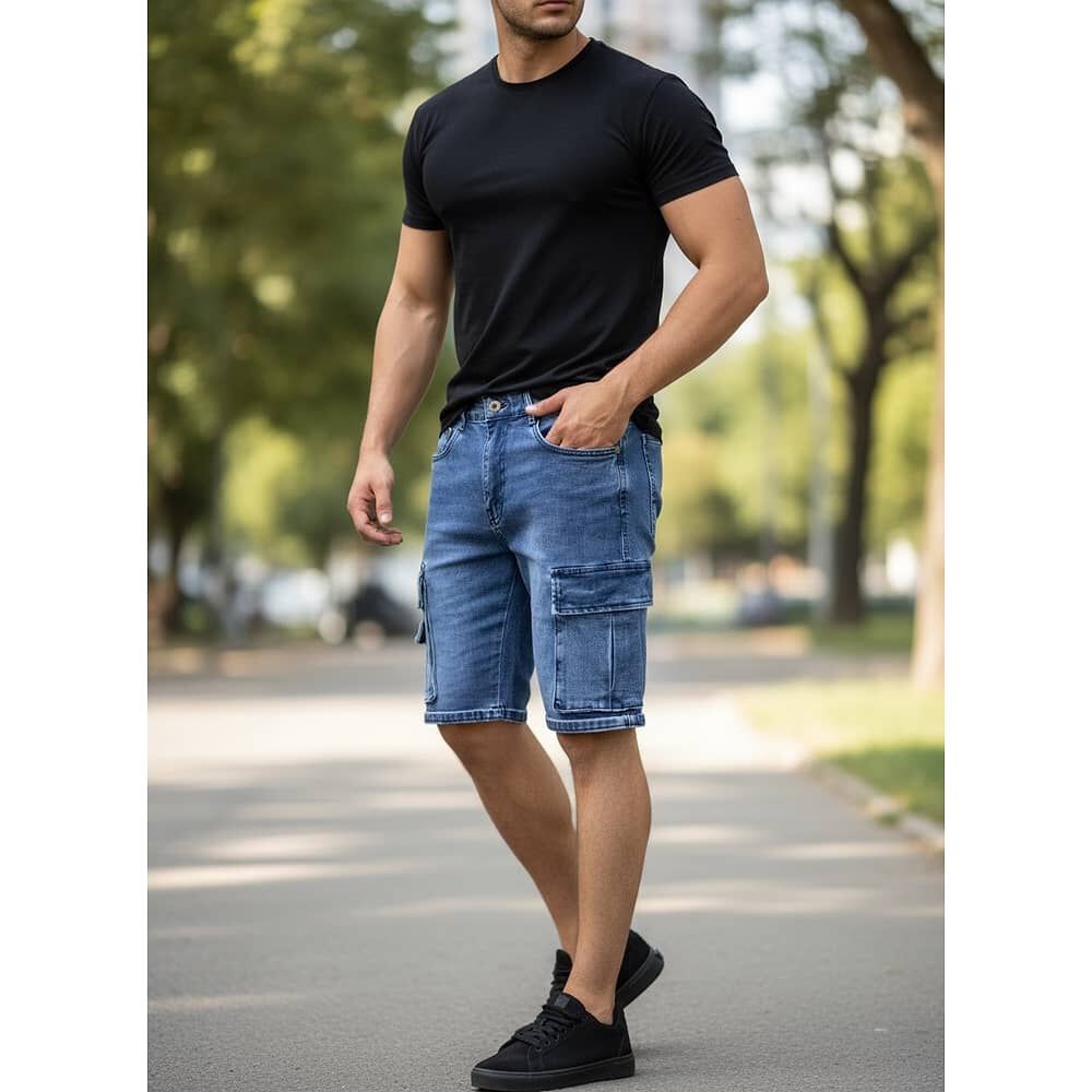 Short Jeans Cargo Hombre Romeo image number 1.0