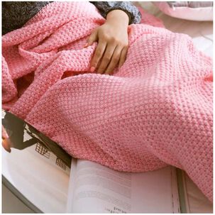 Manta En Forma De Cola De Sirena De Lana Tejida 180 X 90 Rosado