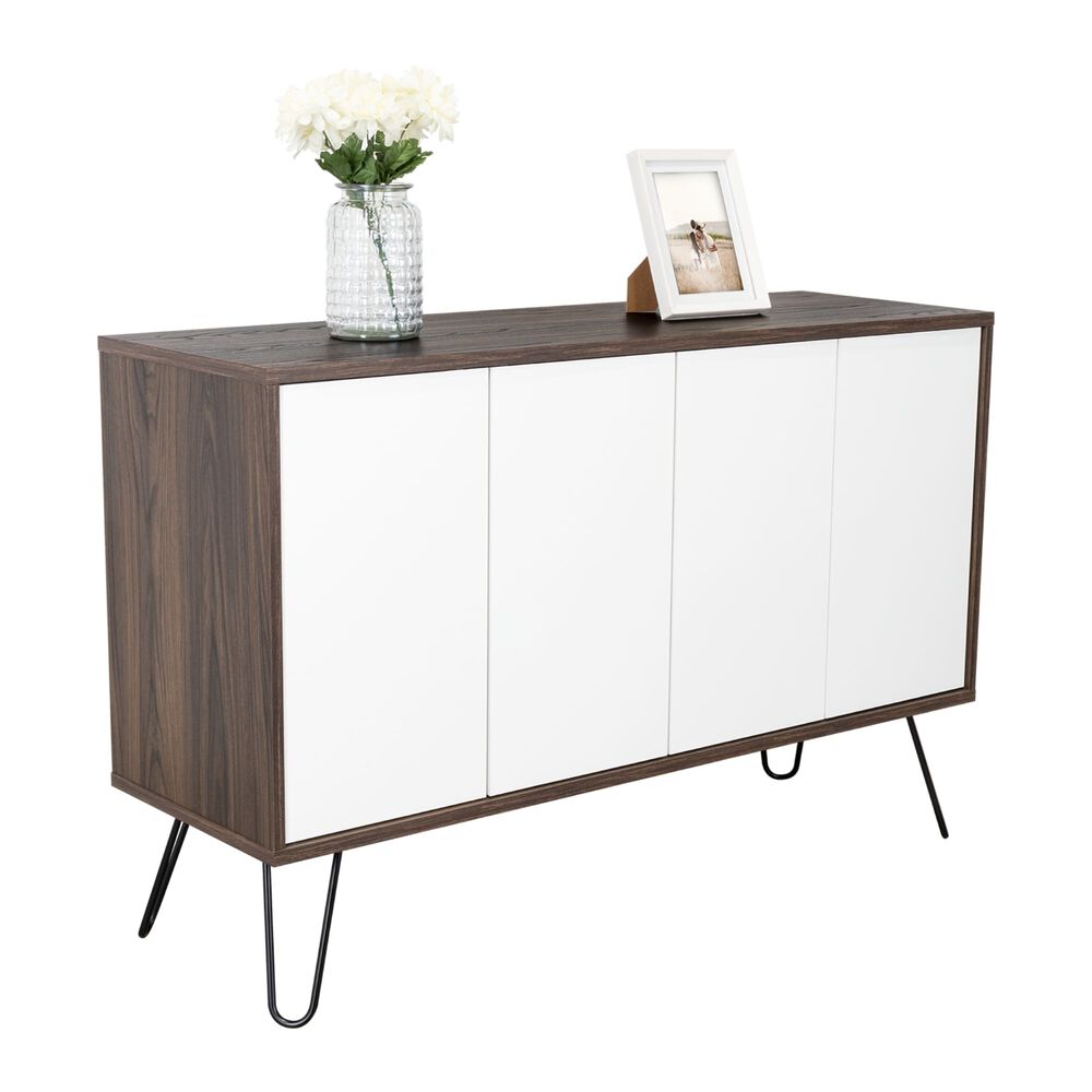 Arrimo Con 4 Puertas Y 4 Repisas Fm-001b Blanco Y Caf&eacute; Oscuro image number 2.0