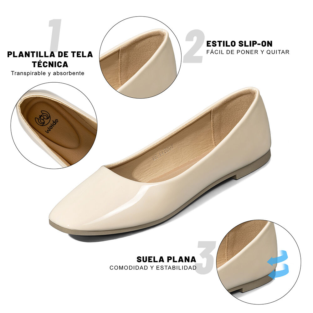 Ballerina Confort Charol Mujer Weide You511 image number 8.0