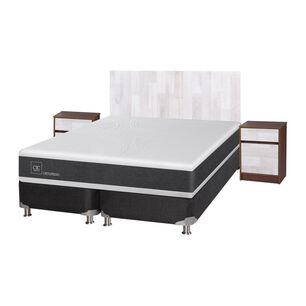 Box Spring Cic Ortopedic / 2 Plazas / Base Dividida + Set de Maderas Legno