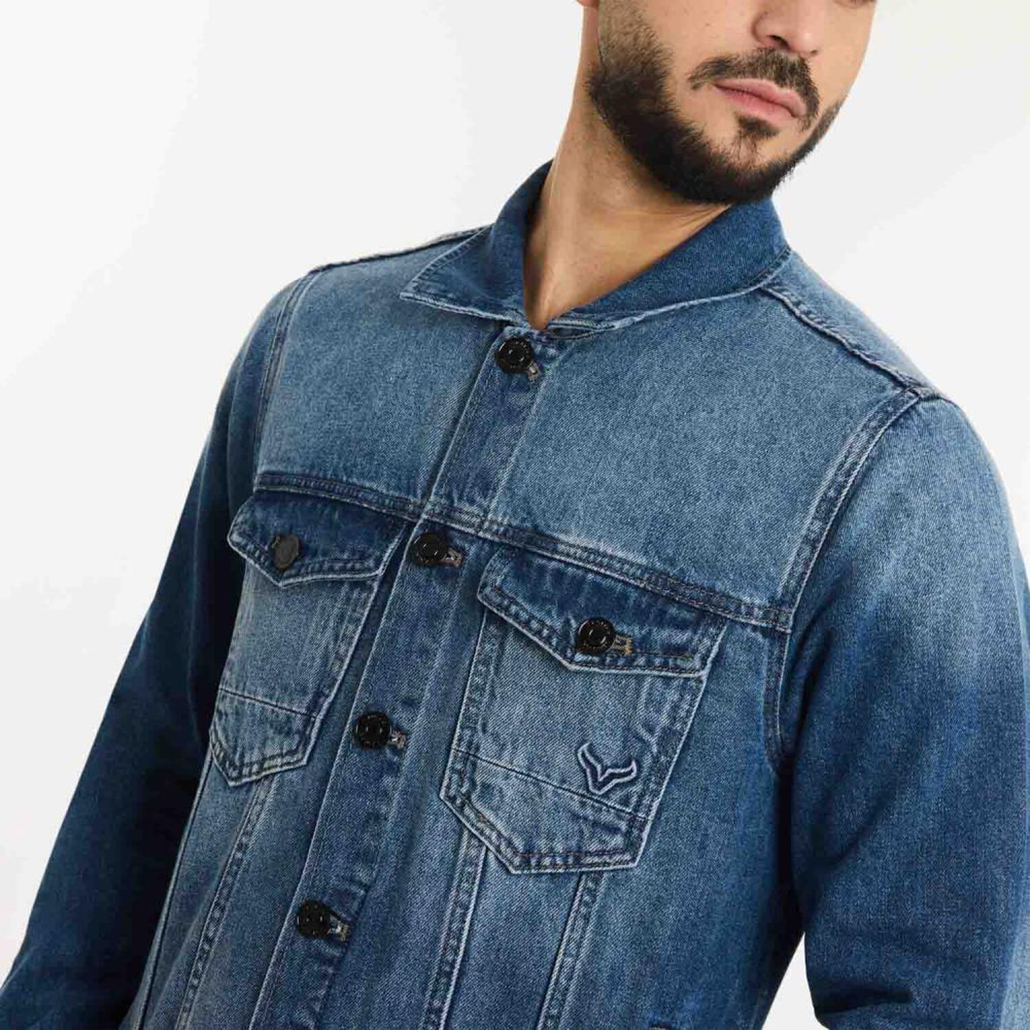 Chaqueta Denim Slim Hombre Az Black image number 4.0