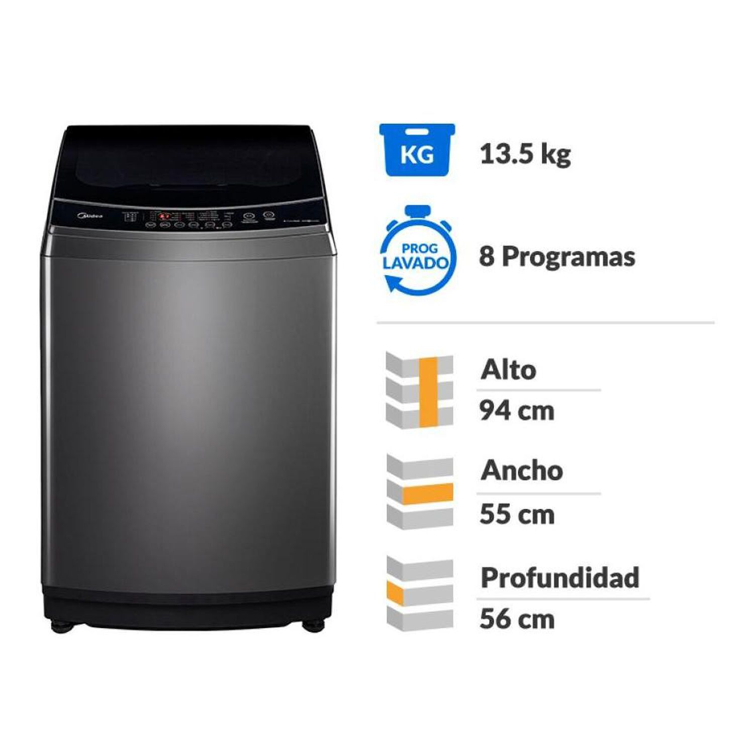 Lavadora Midea MLS-135GE04N / 13.5 Kg image number 1.0