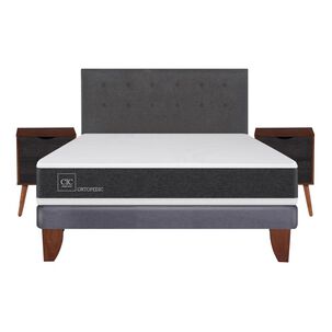 Cama Europea Cic New Ortopedic / 2 Plazas / Base Normal  + Set De Maderas