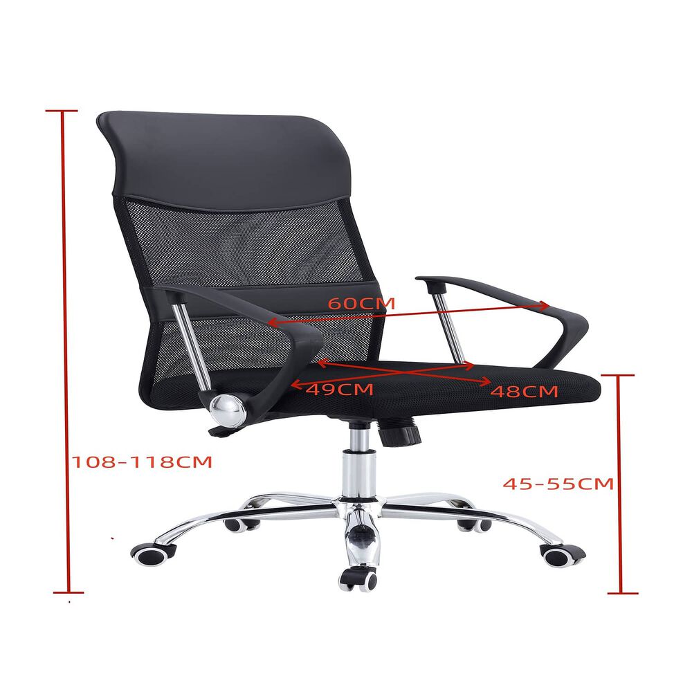 Silla De Oficina Ejecutiva Londres Ergonomica Color Negro Bm-526 Arthome image number 5.0