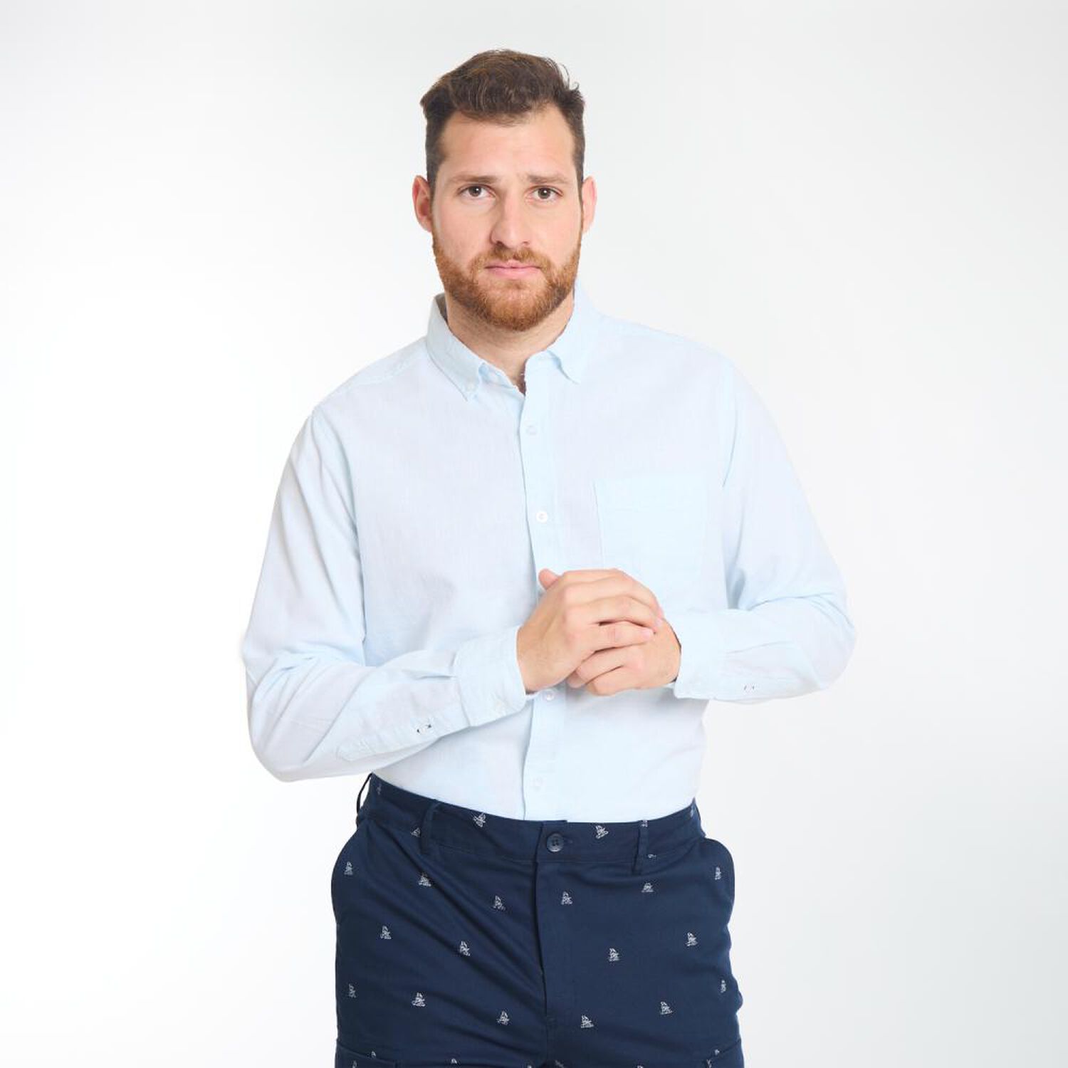 Camisa Lino Manga Larga Hombre Peroe image number 0.0