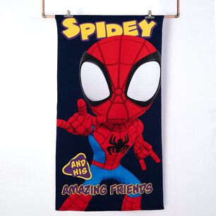 Toalla Playa C/bolso 70x140+33x42 Spiderman Friend