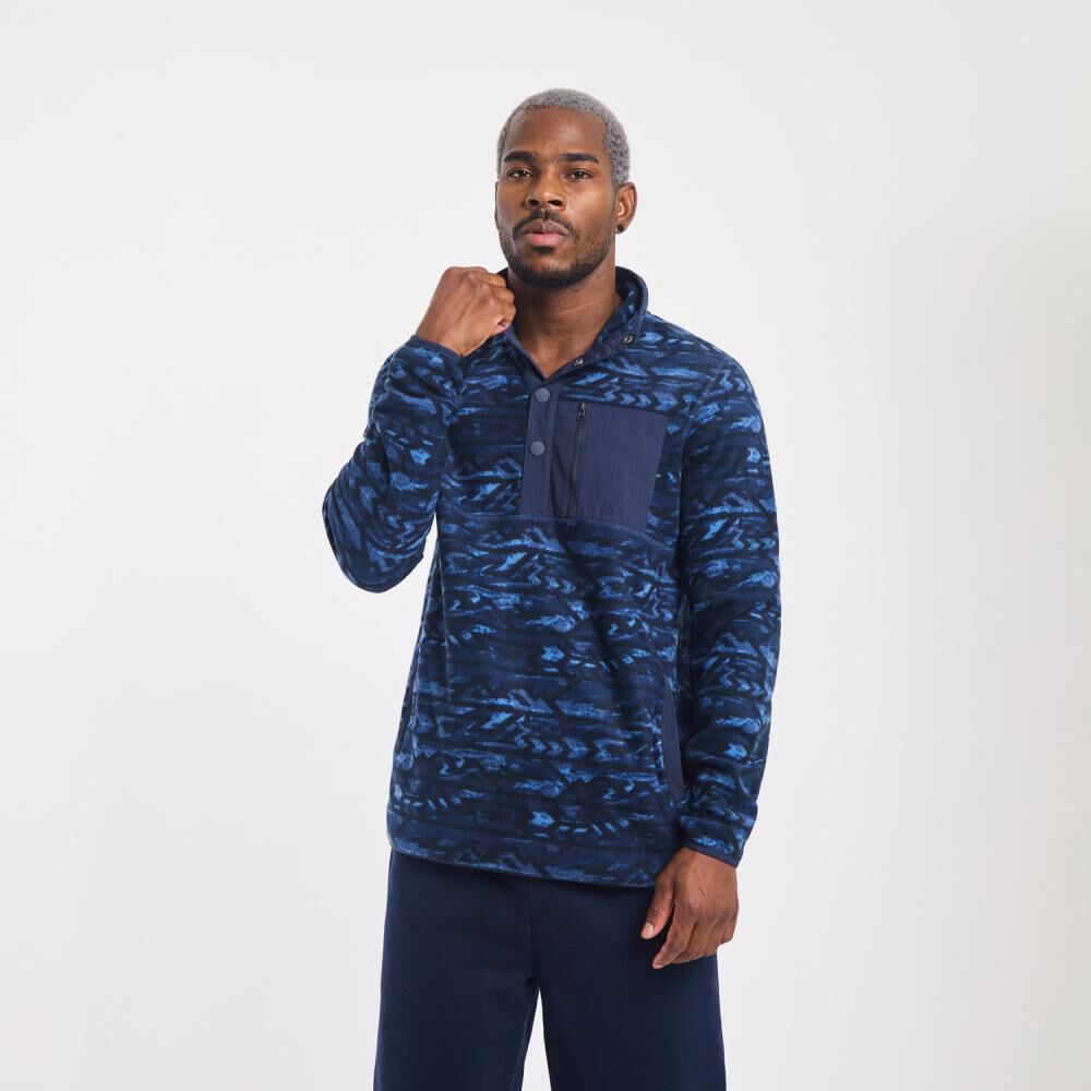 Poler&oacute;n Deportivo Rayas Regular Cuello Redondo Hombre Wetland image number 0.0