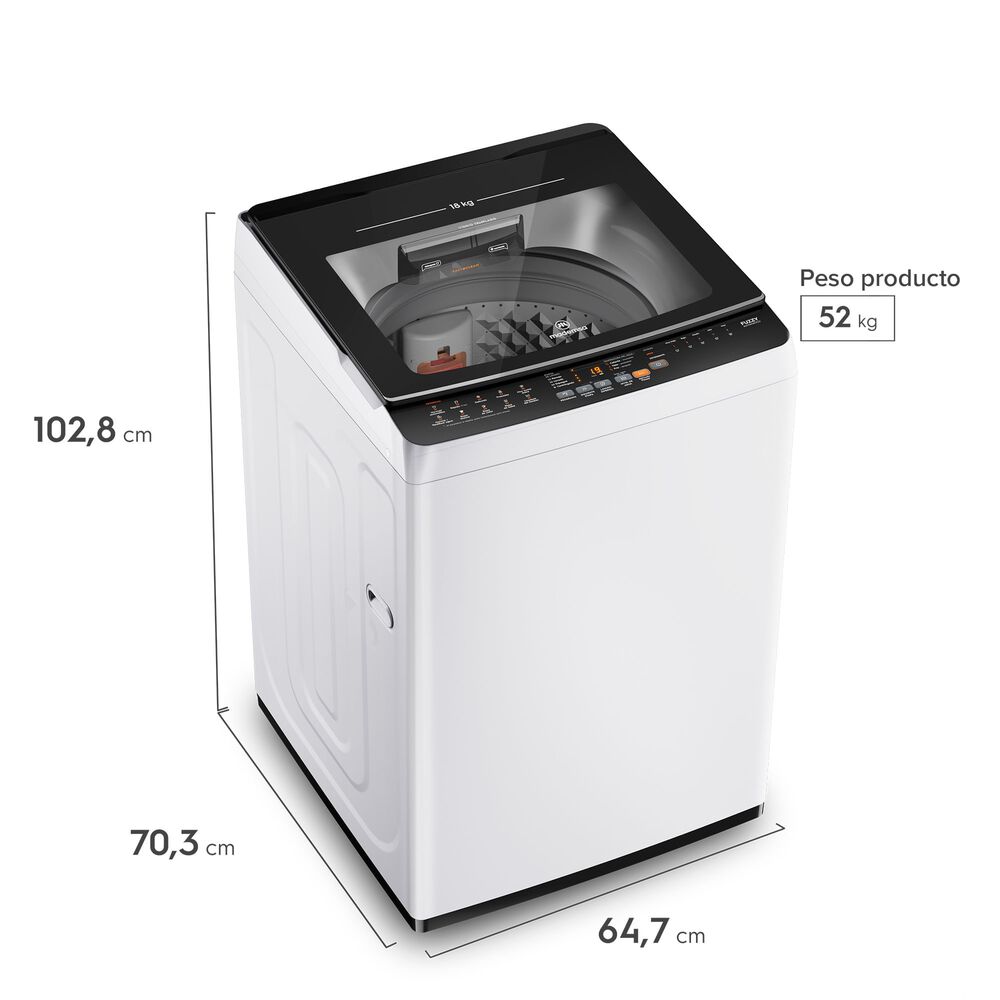 Lavadora Autom&aacute;tica 18kg Carga Superior Mdwmt18w Blanca image number 2.0