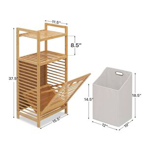 Organizador De Ropa Sucia 3 Niveles Con Canasta Plegable