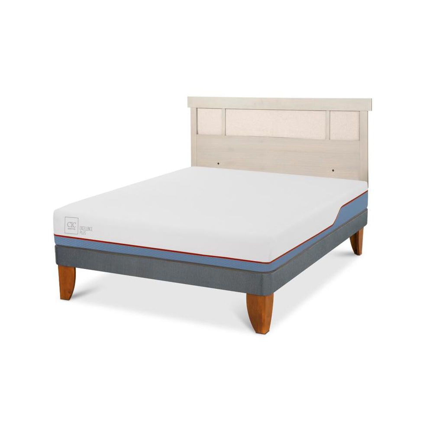 Cama Europea Cic Excellence Plus / 2 Plazas / Base Normal + Respaldo image number 3.0