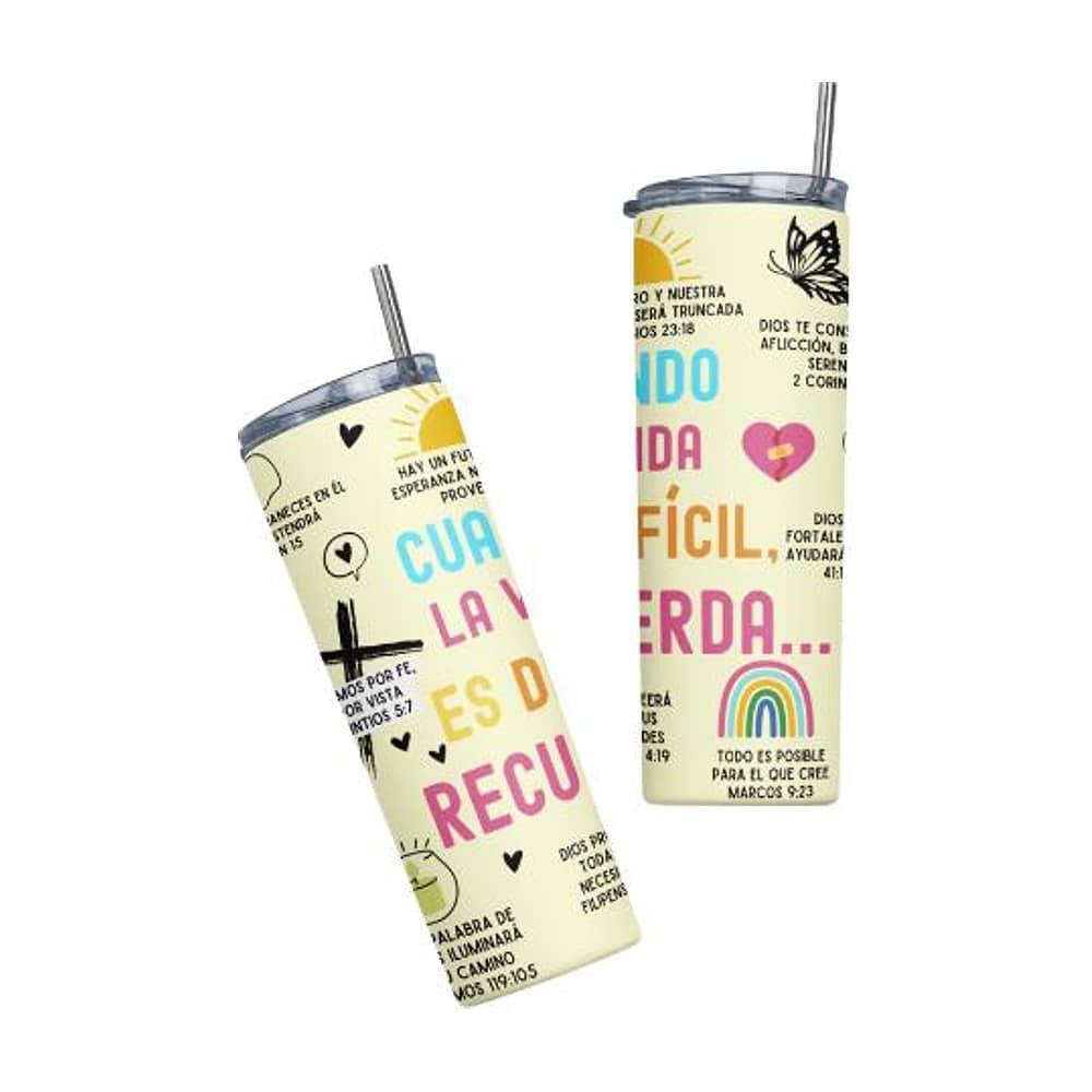 Termo Botella T&eacute;rmica Cristiano Con Vers&iacute;culos B&iacute;blicos Evang&eacute;lico image number 2.0
