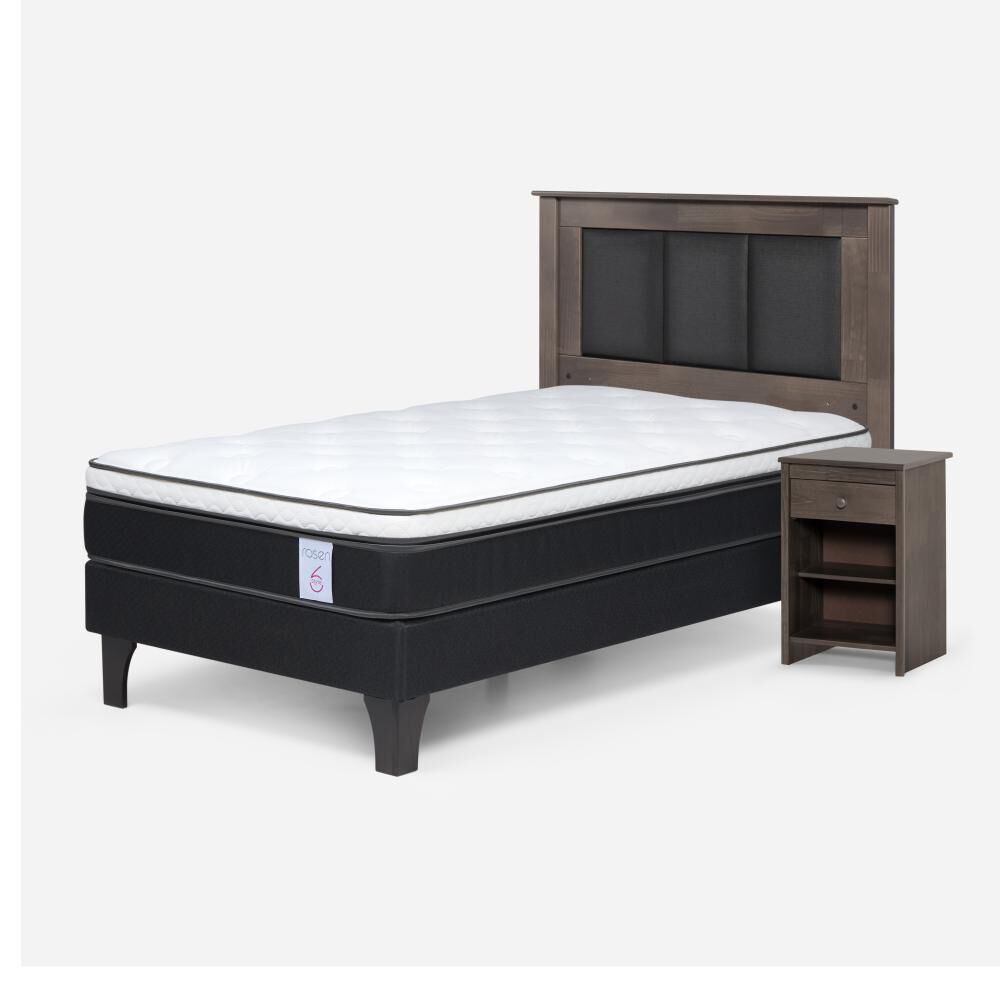 Cama Europea Rosen New Style 6 / 1.5 Plazas / Base Normal + Set De Maderas image number 1.0